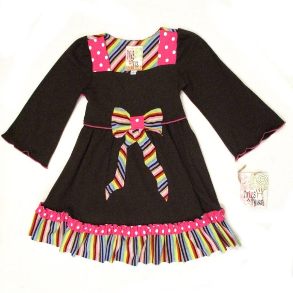 NEW Twirls & Twigs Vintage Bow Dress Girls‎ sz 2T